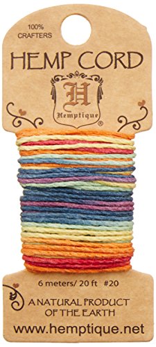 Hemptique (HEMP0) Hanf Cord 20à# Bunte 20àFüÃÂe/pkg-Rainbow